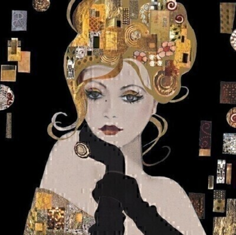 Black and Gold Art Deco Blank Greetings Card by Paper Rose This blank greetings card from Paper Rose has an lovely art deco style blonde lady behind a black background.  The gold and black are very striking and the card has been left blank inside so you can write your own message. It comes with an envelope and is a lovely card for any special occasion.
